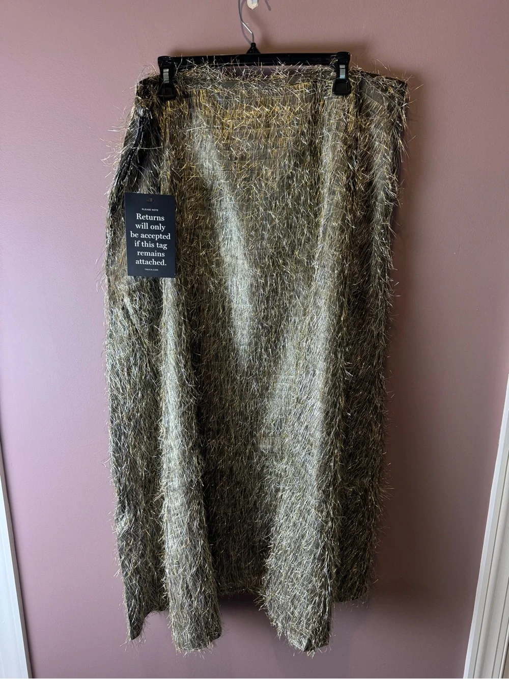 NWT Tuckernuck Pewter Metallic Tinsel Esme Skirt XXXL